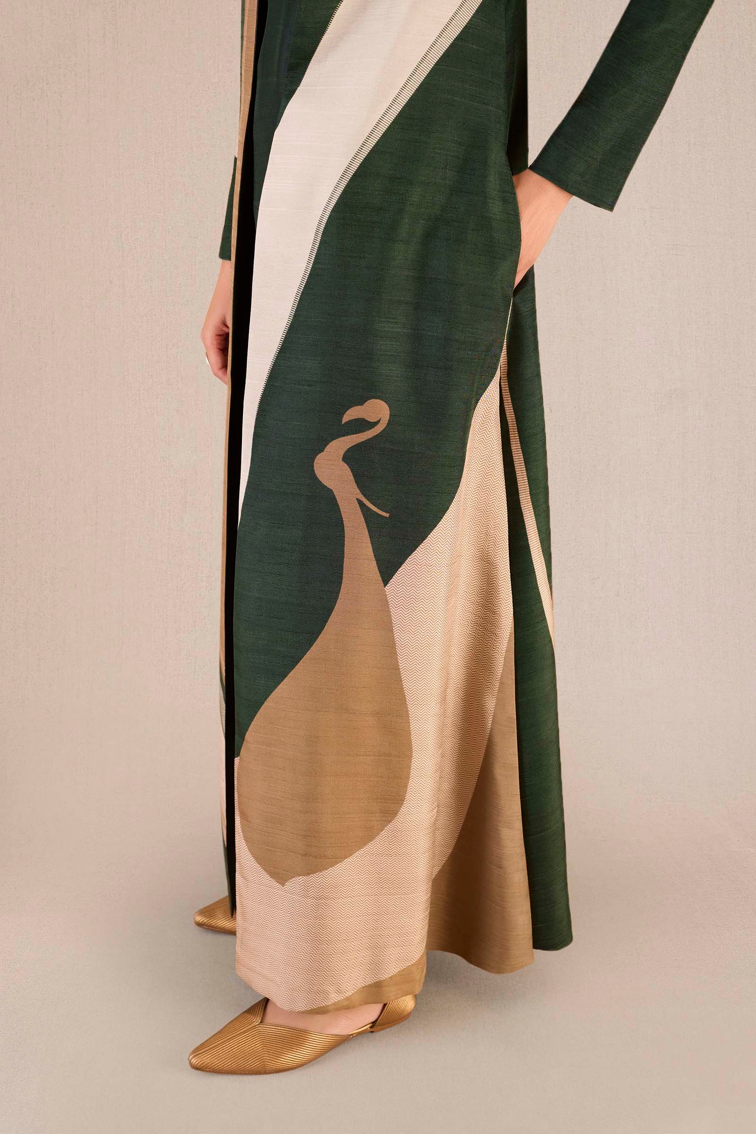 Silk Amida Abaya Set – Green