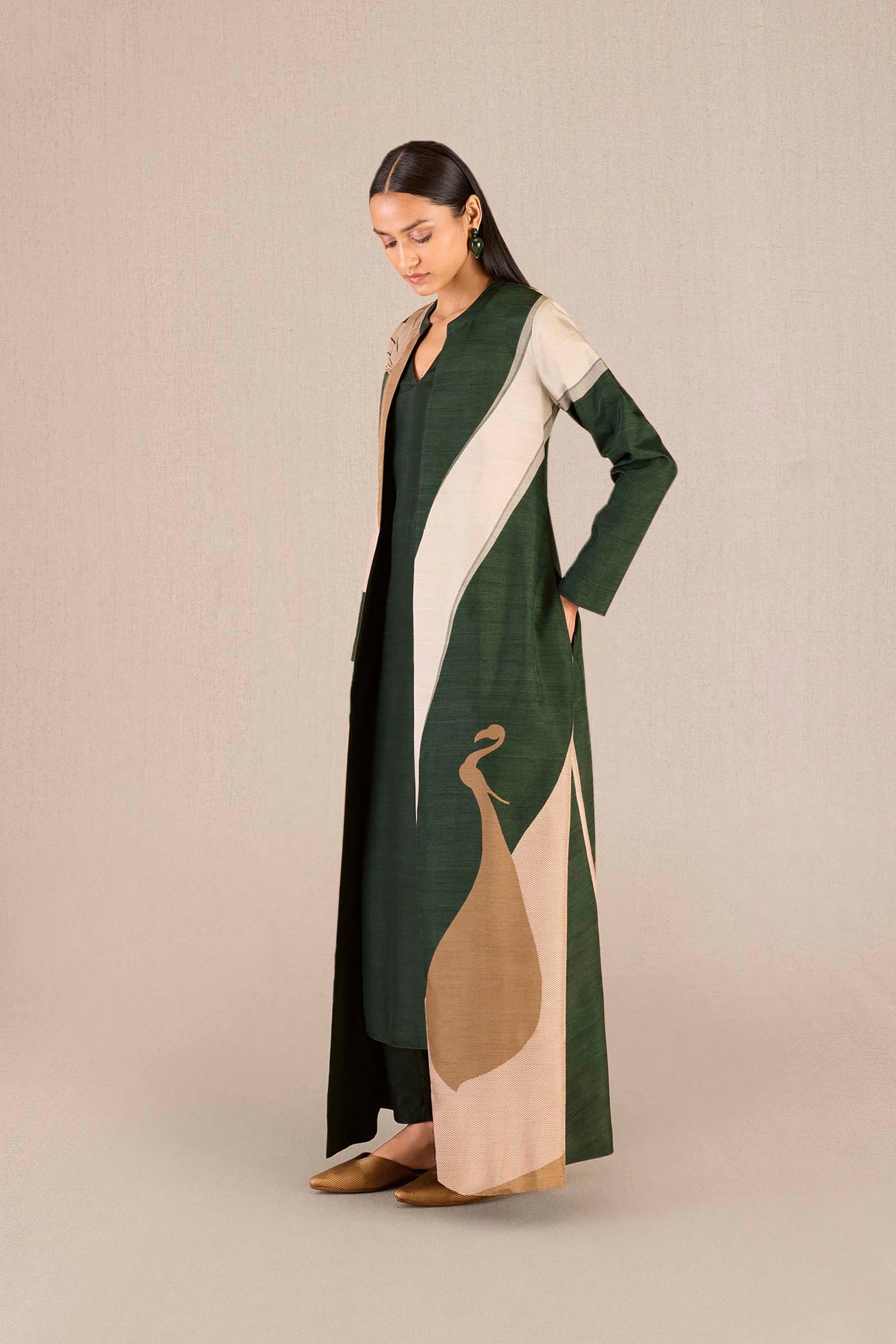 Silk Amida Abaya Set – Green