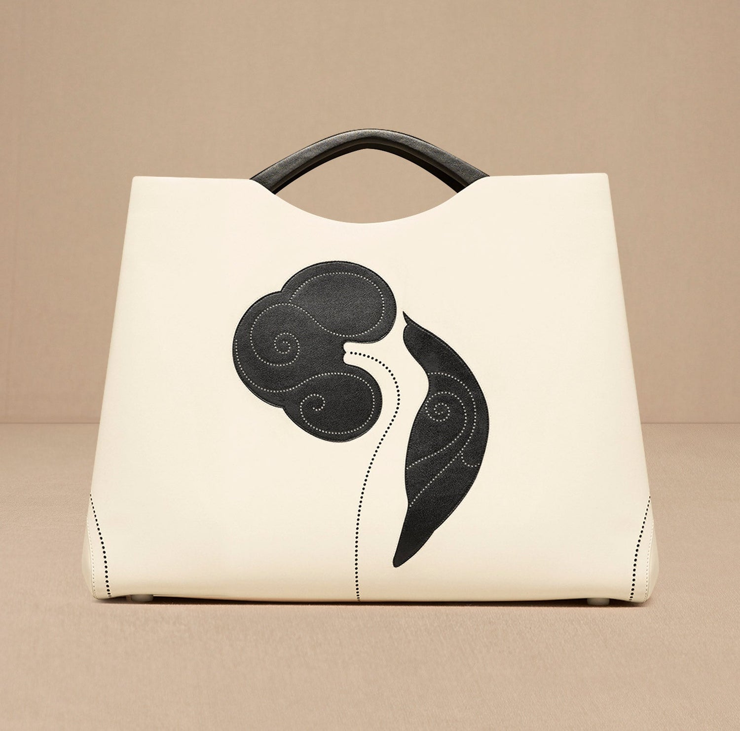 Faux Leather Dilbandi Tote Bag – Ivory