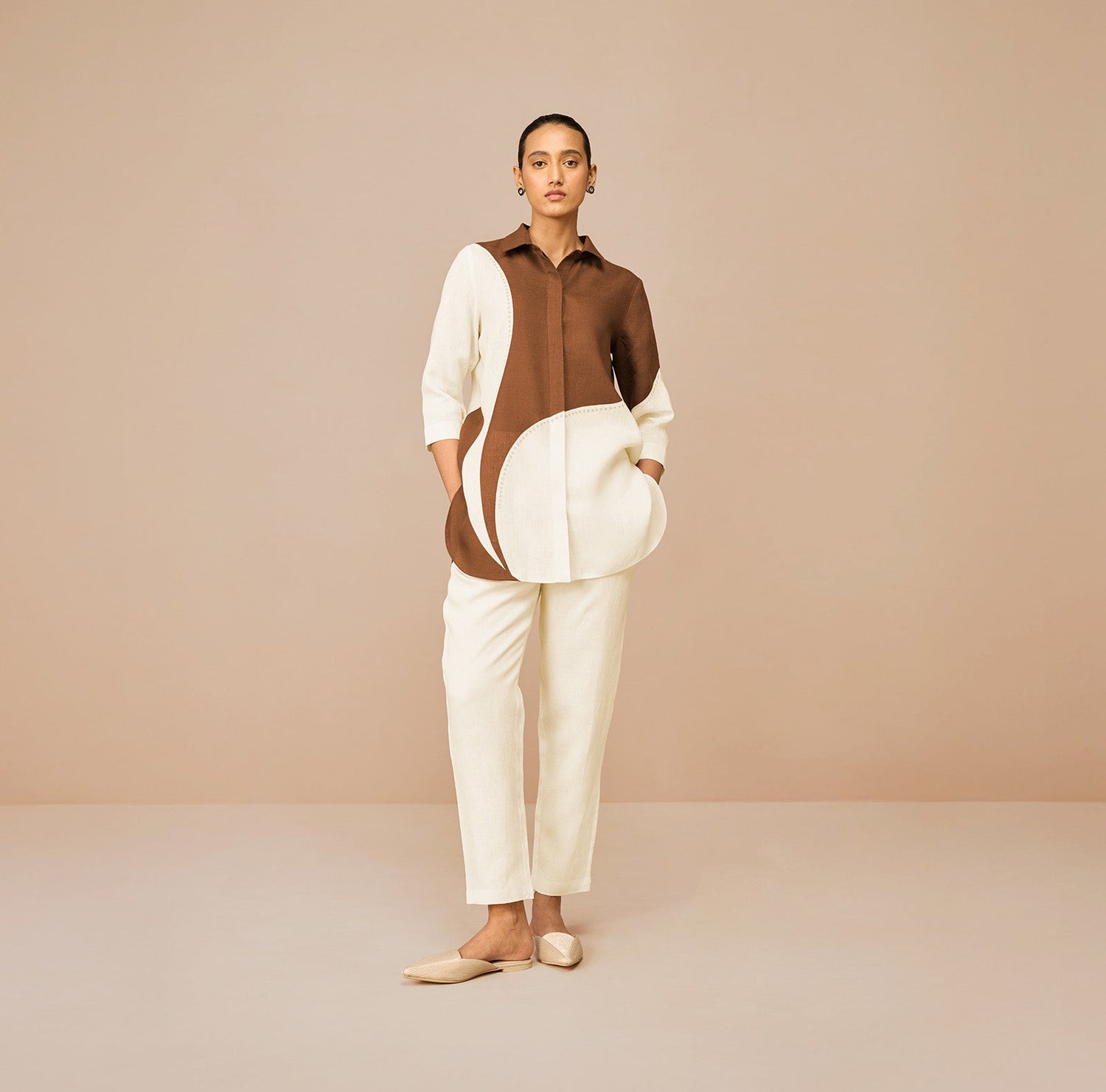 Linen Zelda Shirt Set – Brown