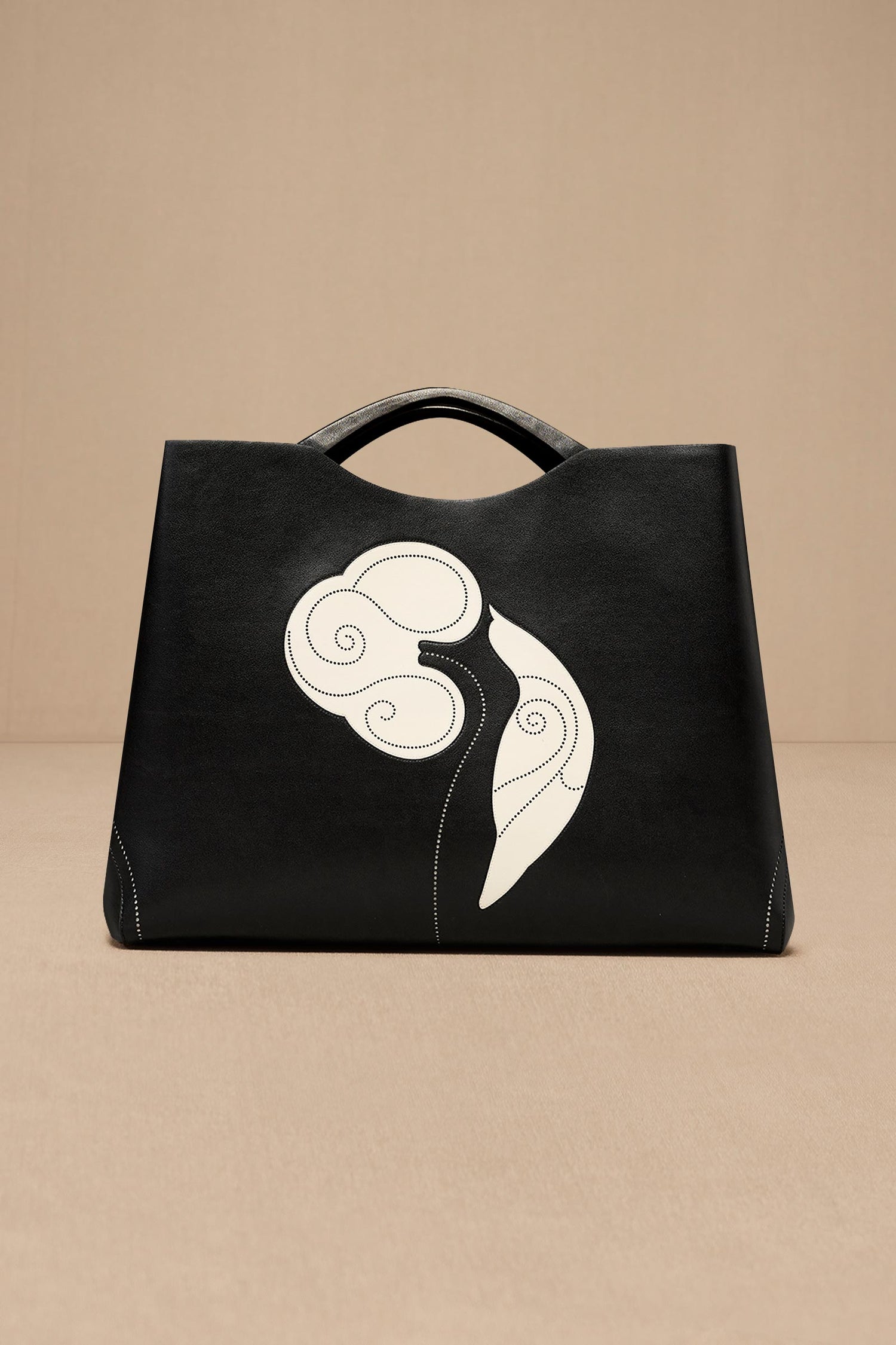 Faux Leather Dilbandi Tote Bag – Black