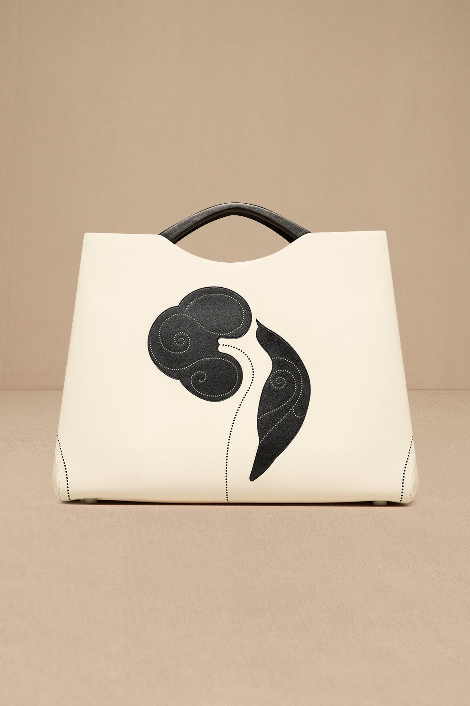 Faux Leather Dilbandi Tote Bag – Ivory