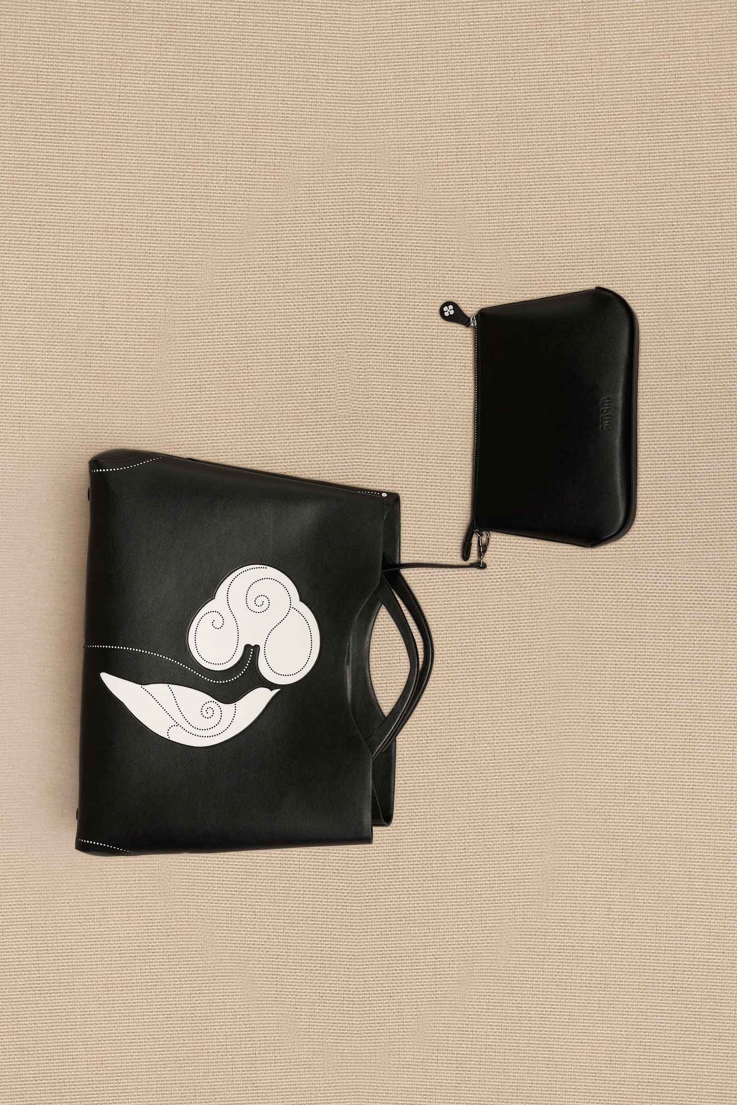 Faux Leather Dilbandi Tote Bag – Black