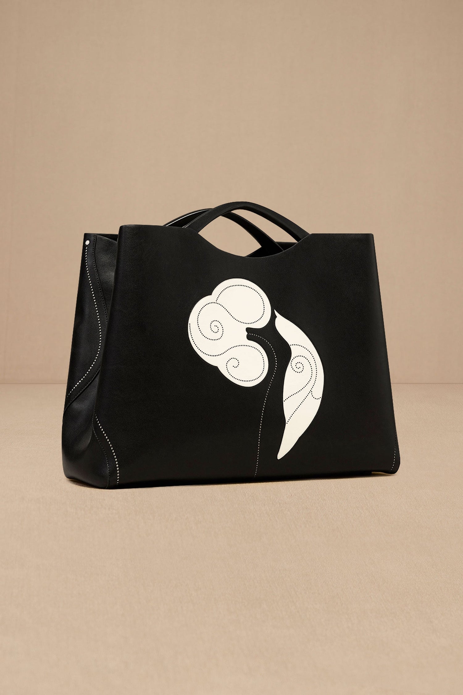 Faux Leather Dilbandi Tote Bag – Black
