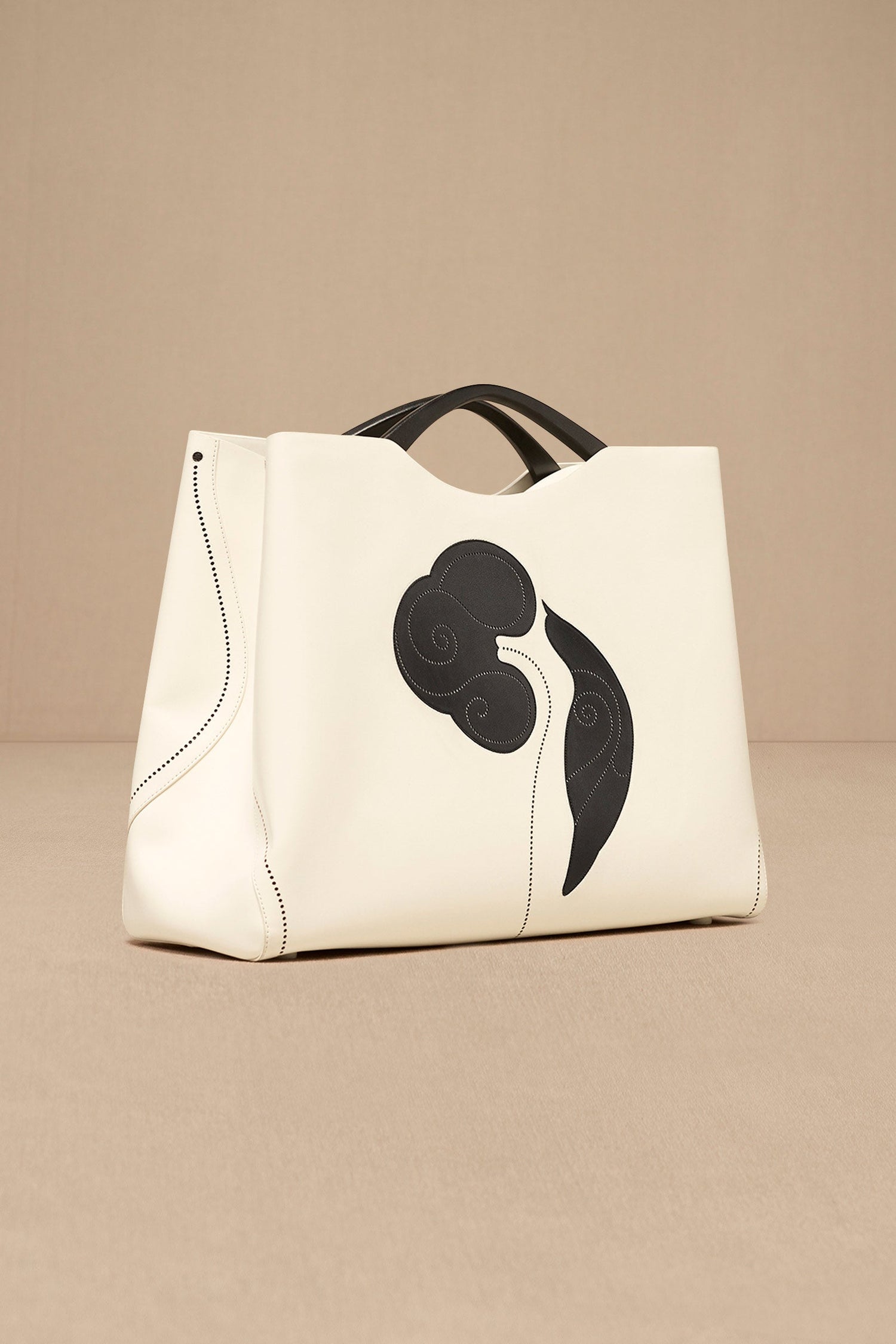 Faux Leather Dilbandi Tote Bag – Ivory