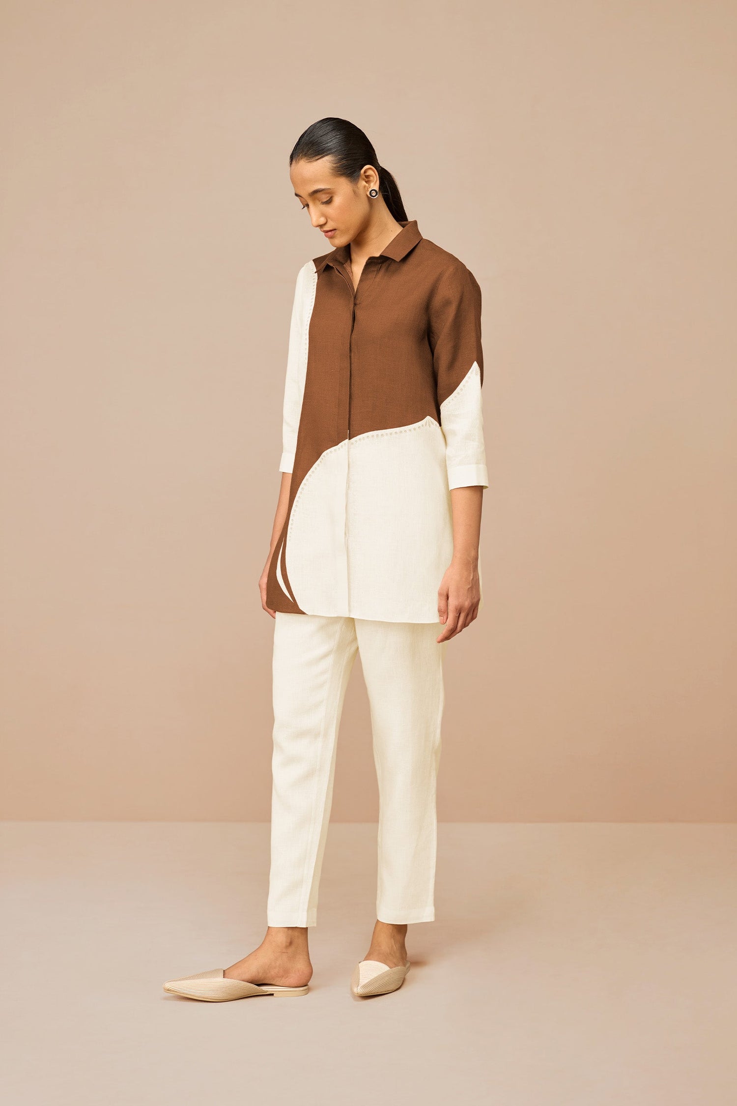 Linen Zelda Shirt Set – Brown