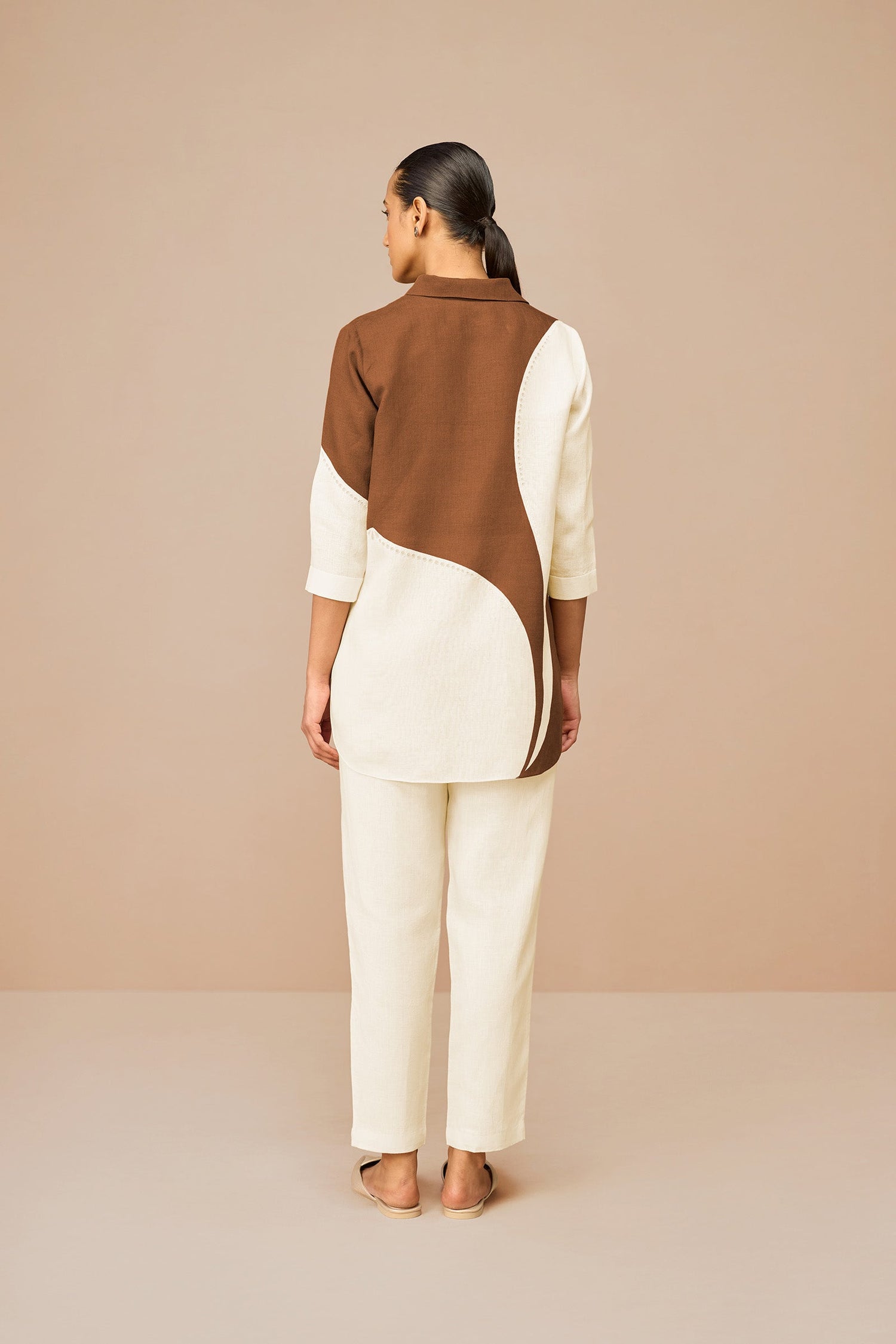Linen Zelda Shirt Set – Brown