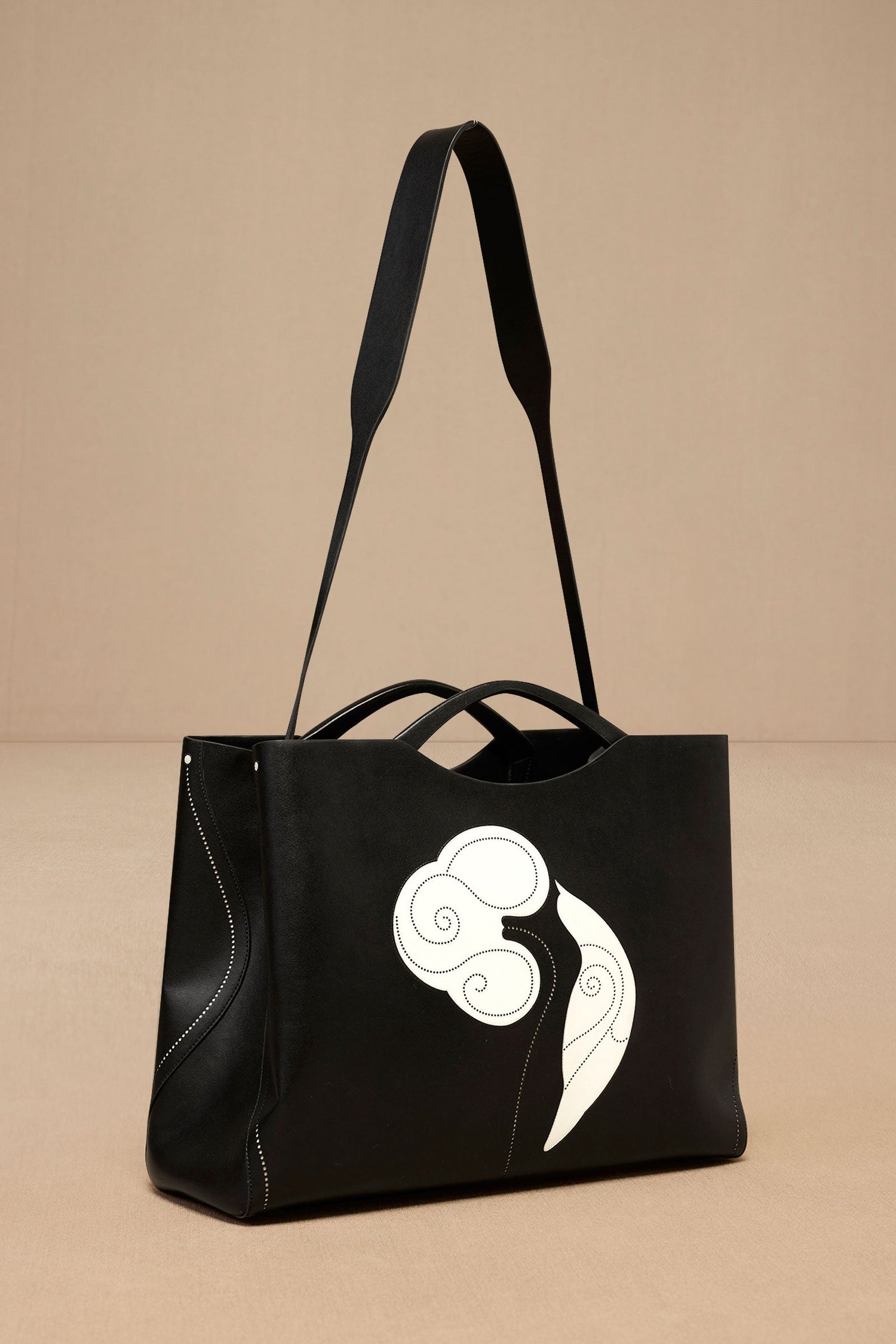 Faux Leather Dilbandi Tote Bag – Black