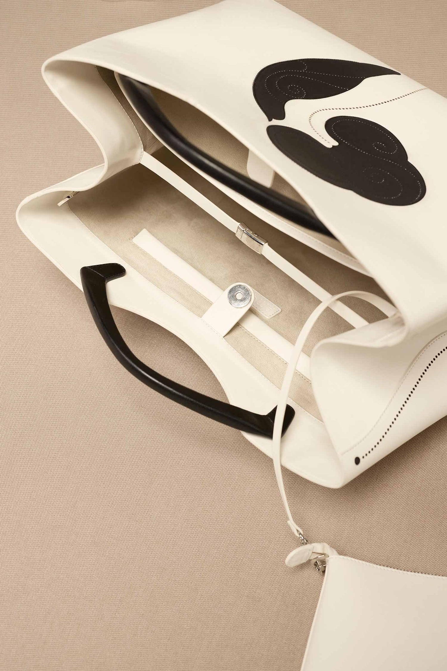 Faux Leather Dilbandi Tote Bag – Ivory
