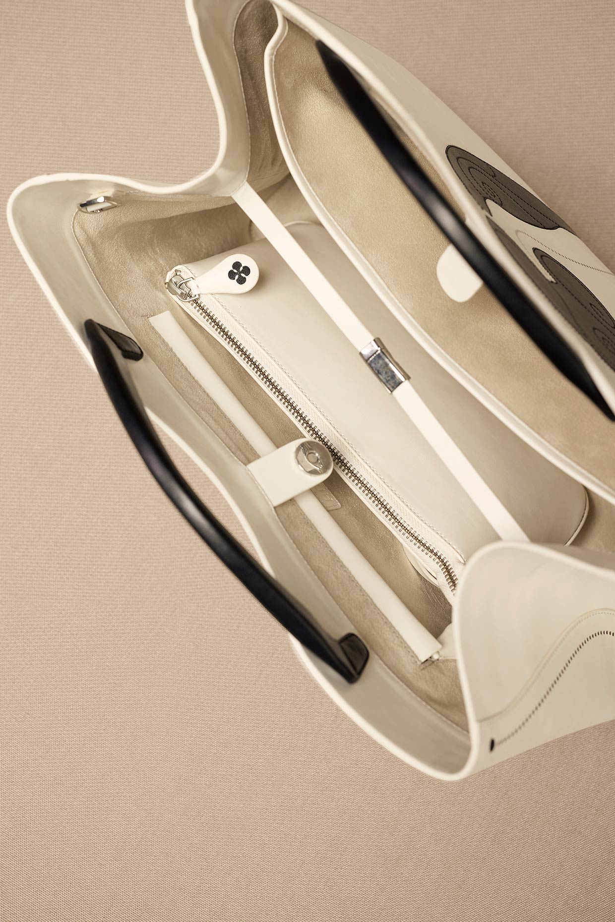 Faux Leather Dilbandi Tote Bag – Ivory
