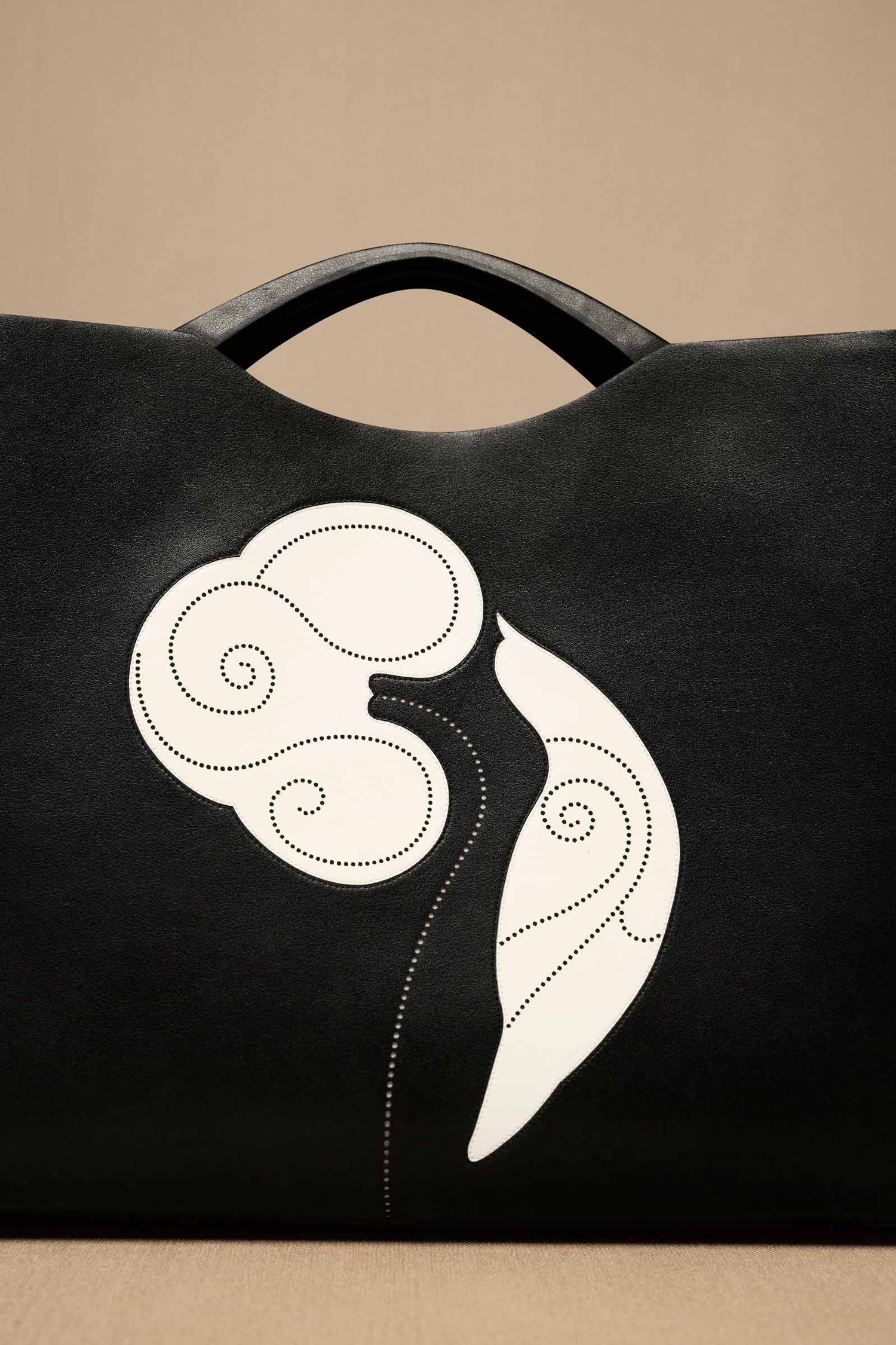 Faux Leather Dilbandi Tote Bag – Black