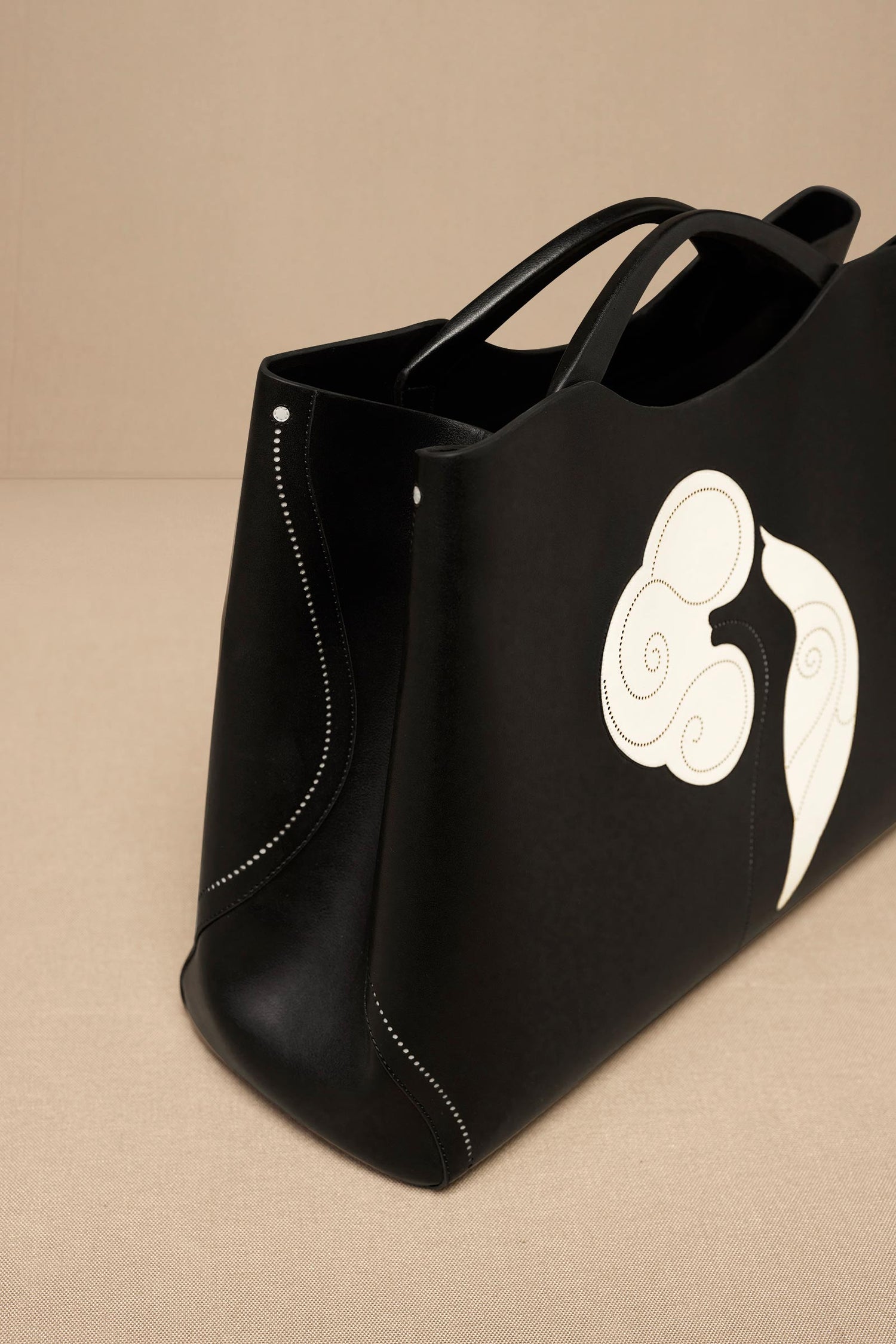 Faux Leather Dilbandi Tote Bag – Black