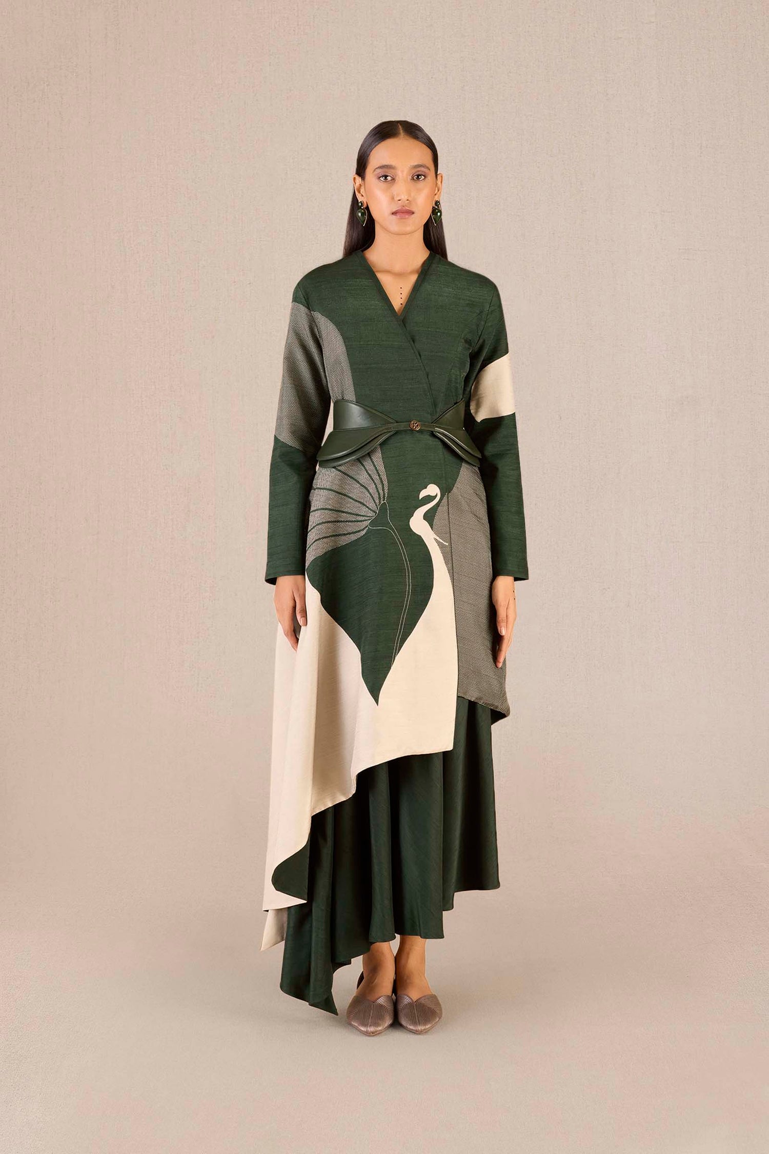 Silk Serena Jacket Set – Green