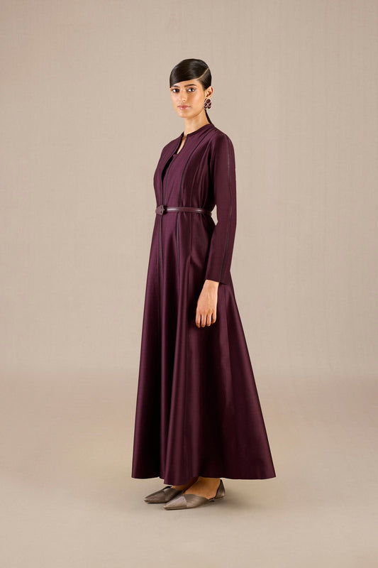 Chanderi Rumeha Abaya Set – Red