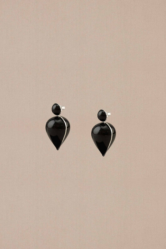 Enamel Yarra Mini Earrings – Black