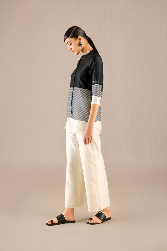 Chanderi Daara Shirt Set – Black