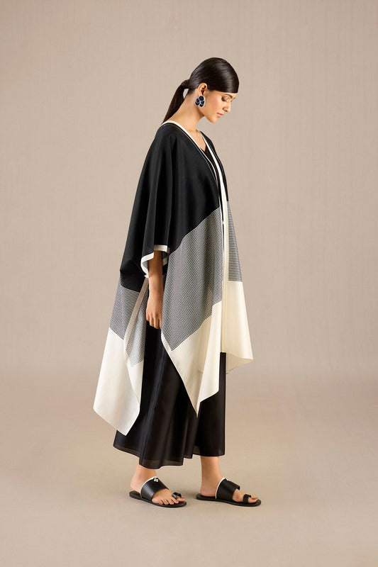 Silk Alaia Cape Set – Black