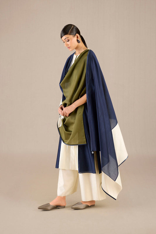 Chanderi Araiah Kurta Set – Blue