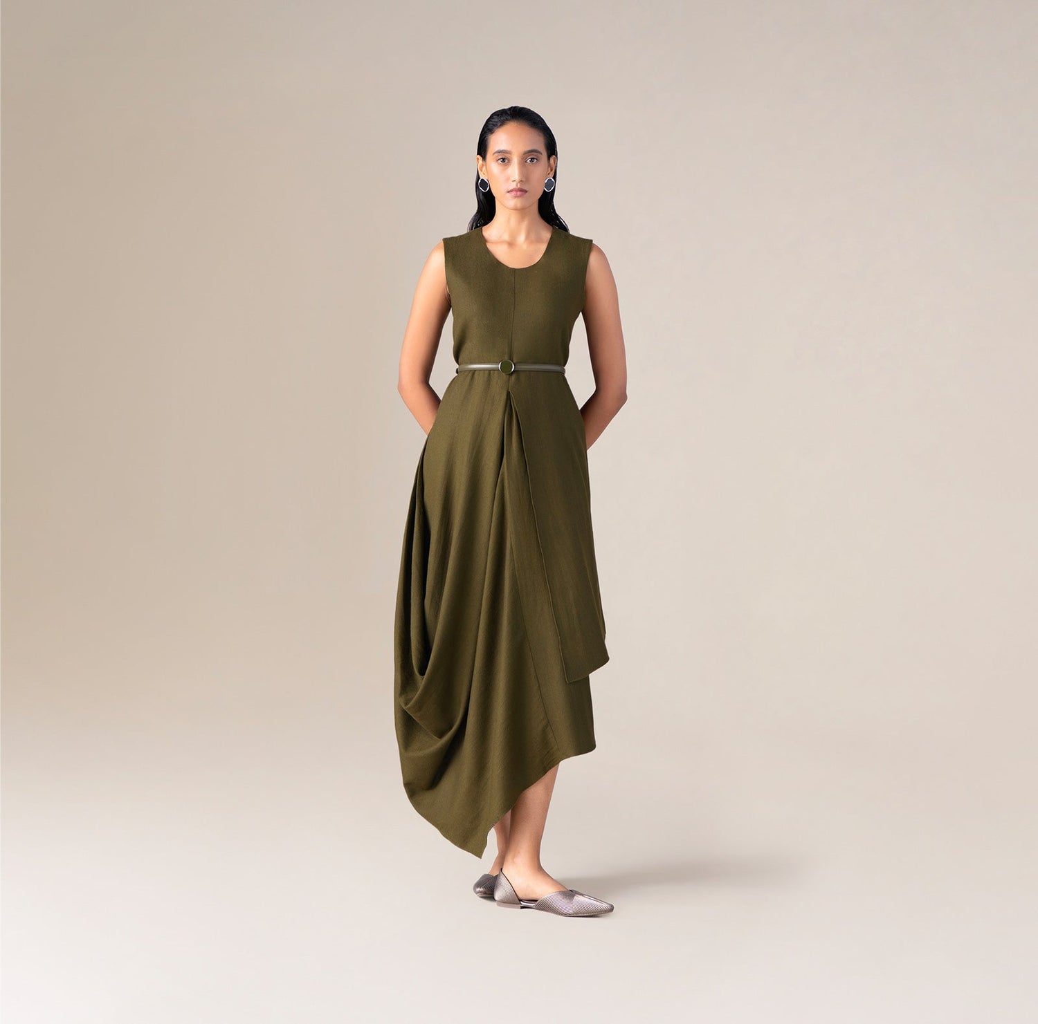 Wool Arzu Dress – Green