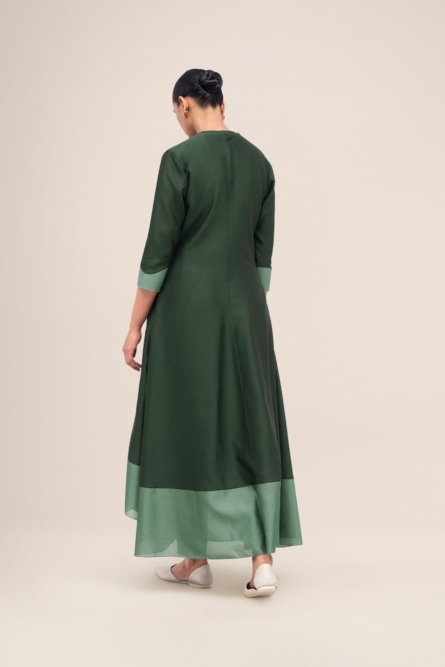 Chanderi Sama Kurta Set – Green