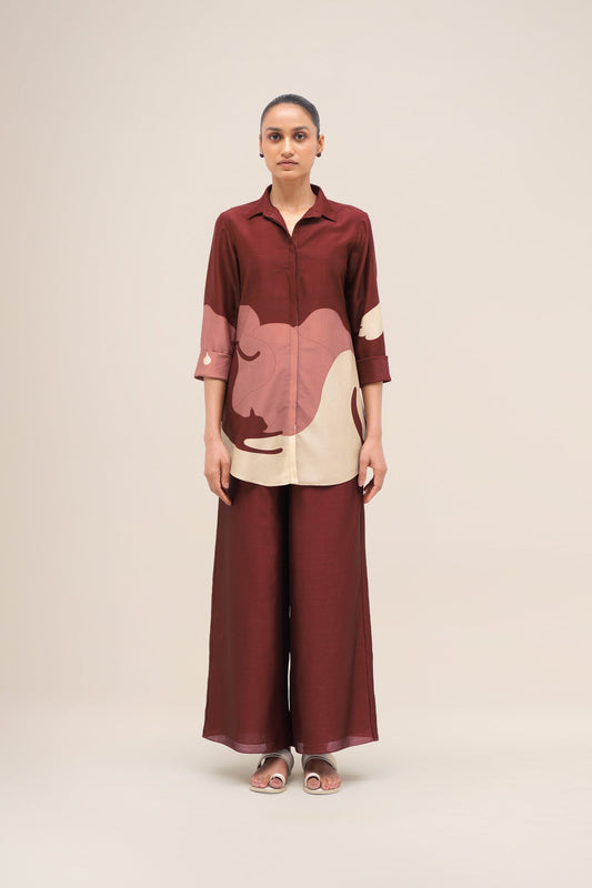 Chanderi Rania Shirt Set – Red