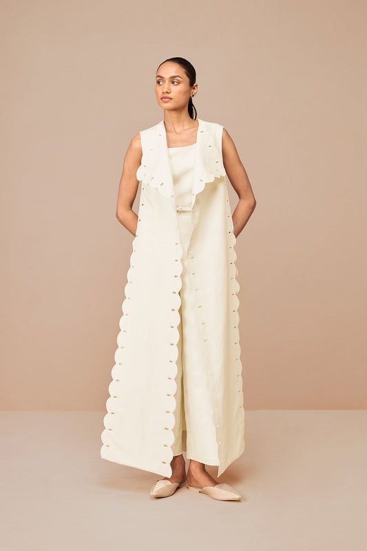 Linen Cleo Throw Set – Ivory