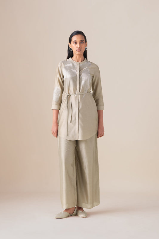 Chanderi Amani Shirt Set – Beige