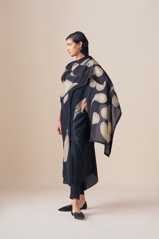 Silk Kanza Scarf – Black