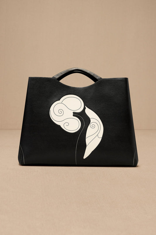 Faux Leather Dilbandi Tote Bag – Black