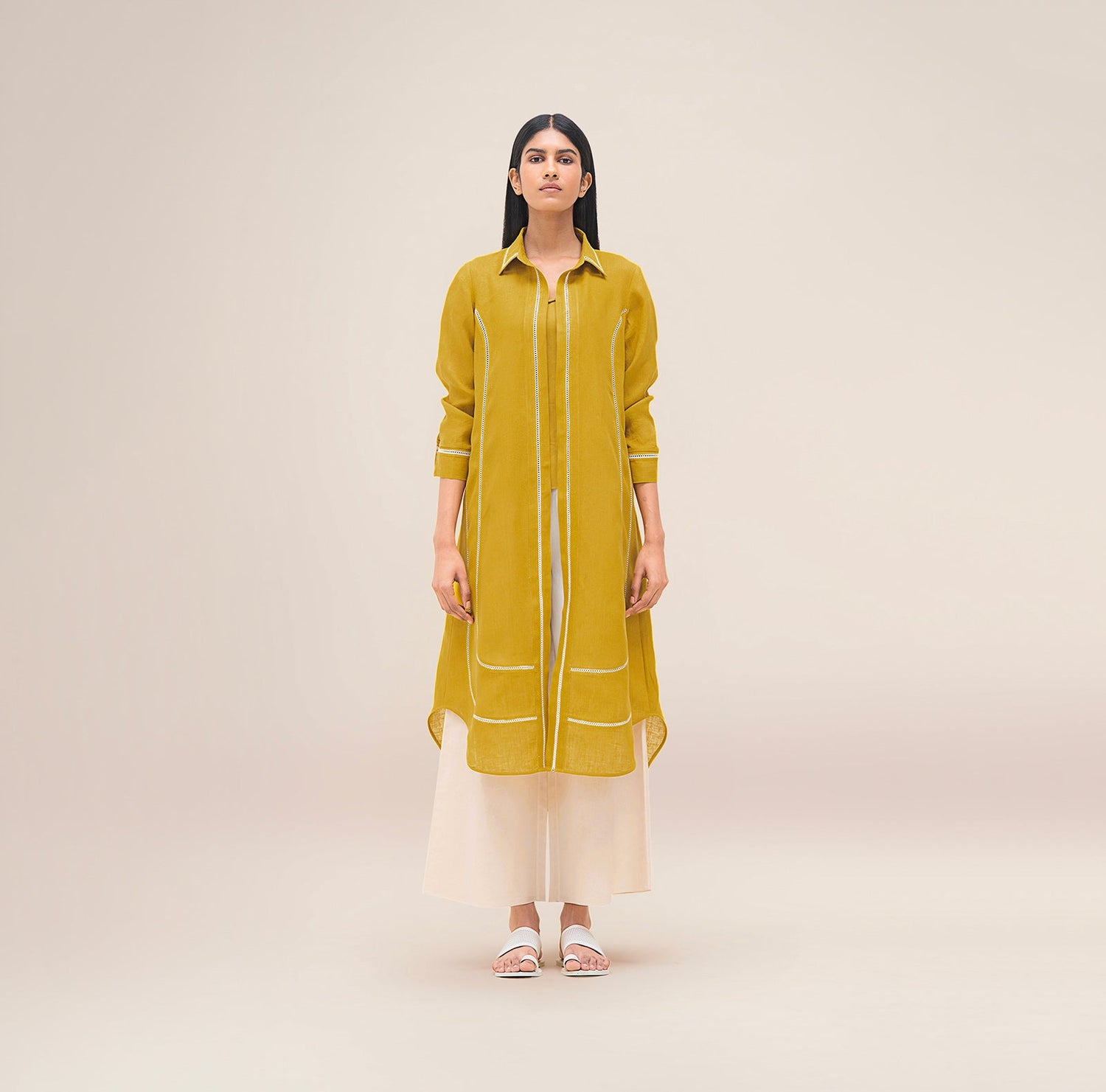  Linen Merula Tunic Set – Yellow