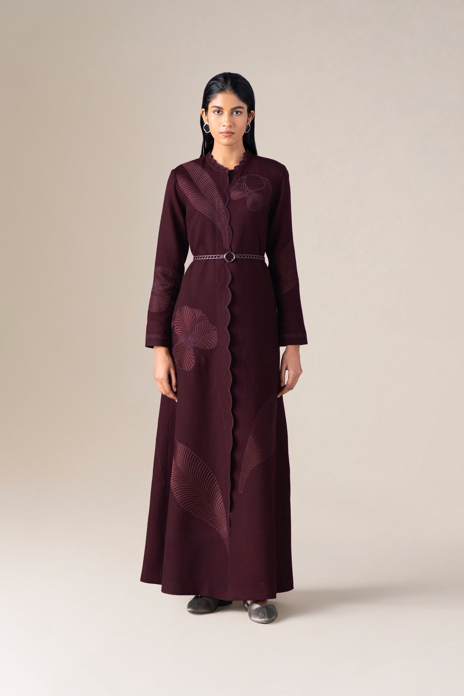  Wool Nahid Abaya Set – Red