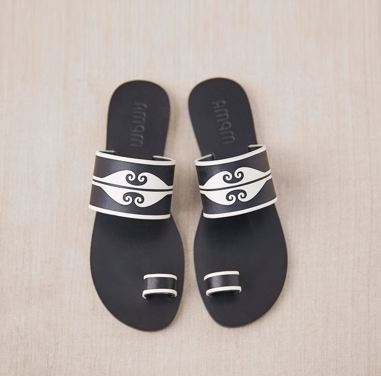 Naz Slip Ons - Black & Ivory