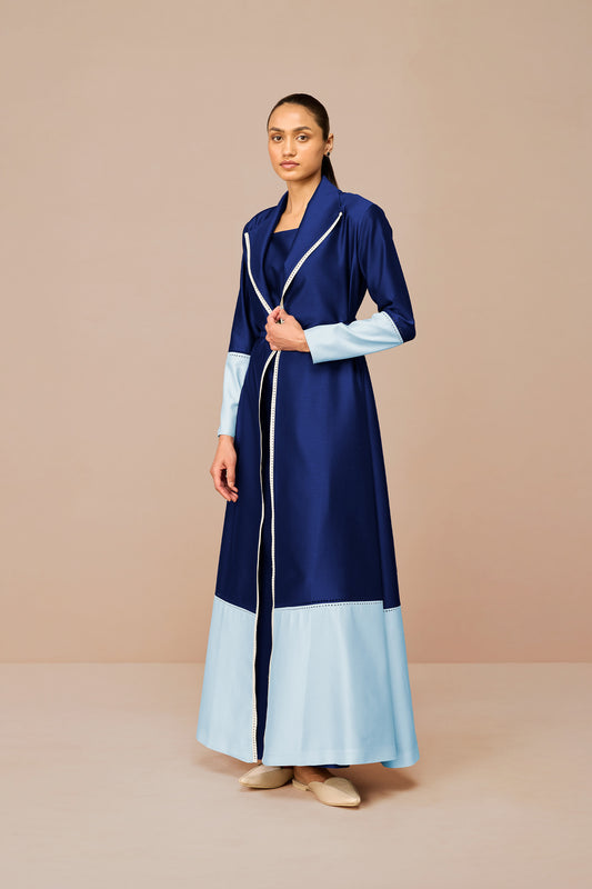Chanderi Mirdea Abaya Set – Blue