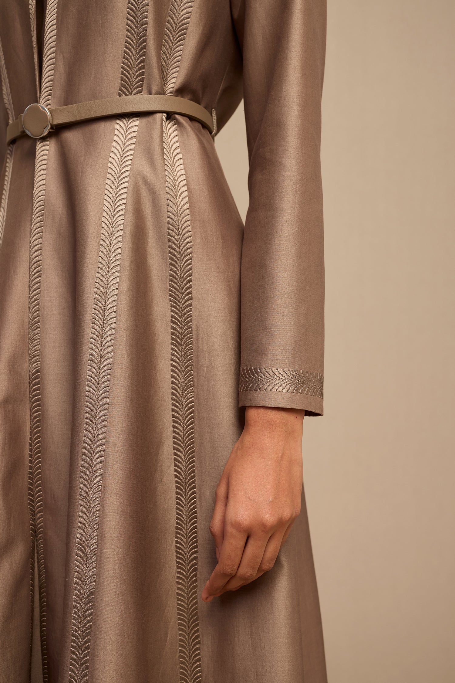  Chanderi Rubab Abaya Set – Grey