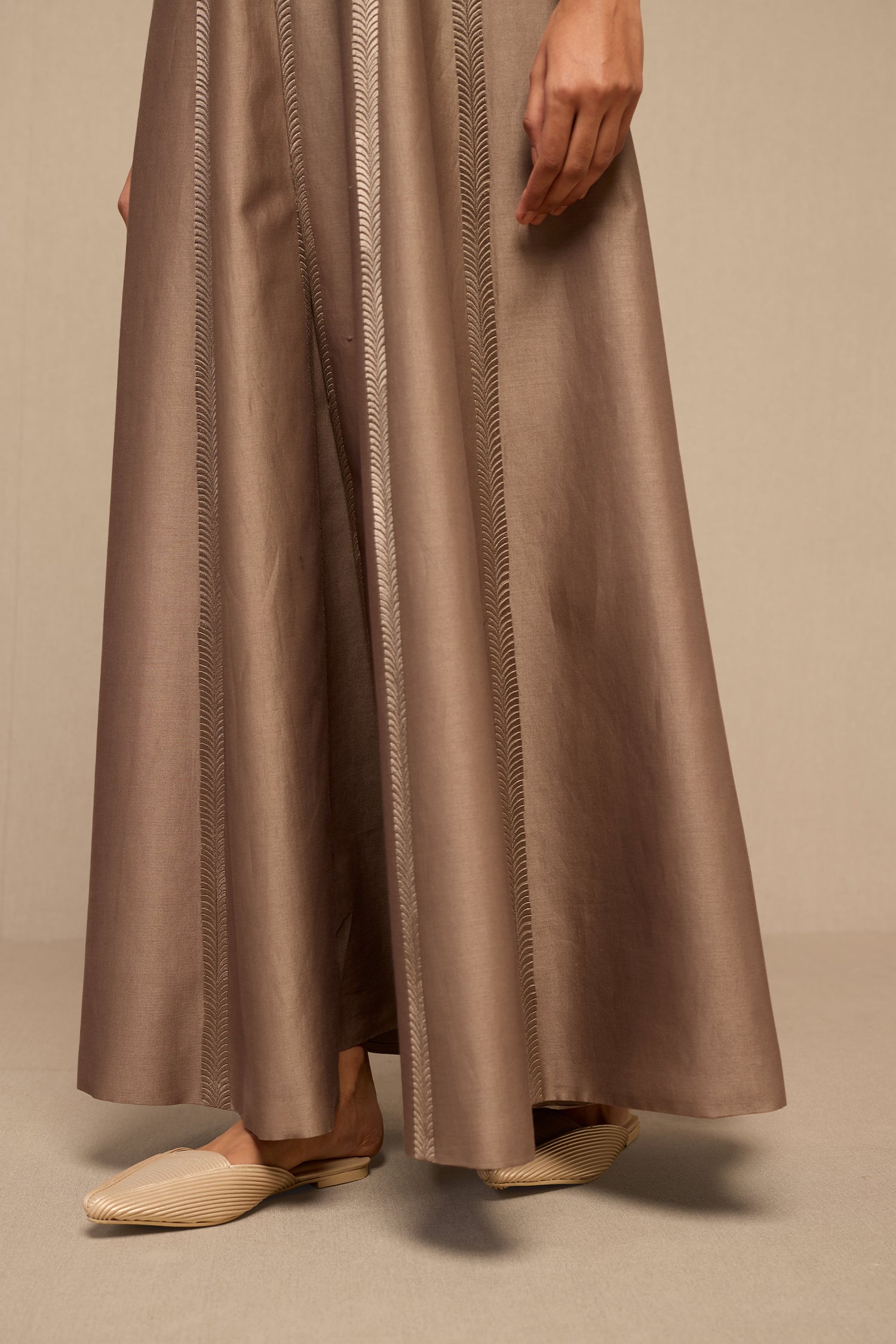  Chanderi Rubab Abaya Set – Grey