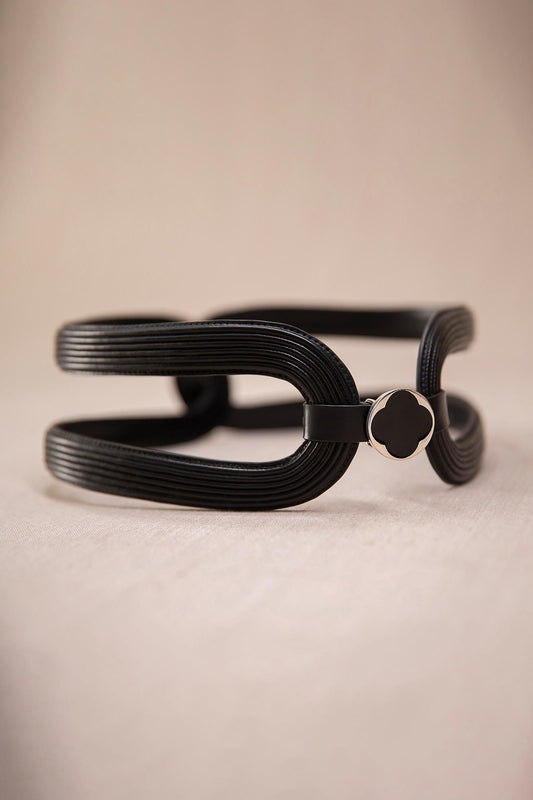 Faux Leather Zina Belt – Black
