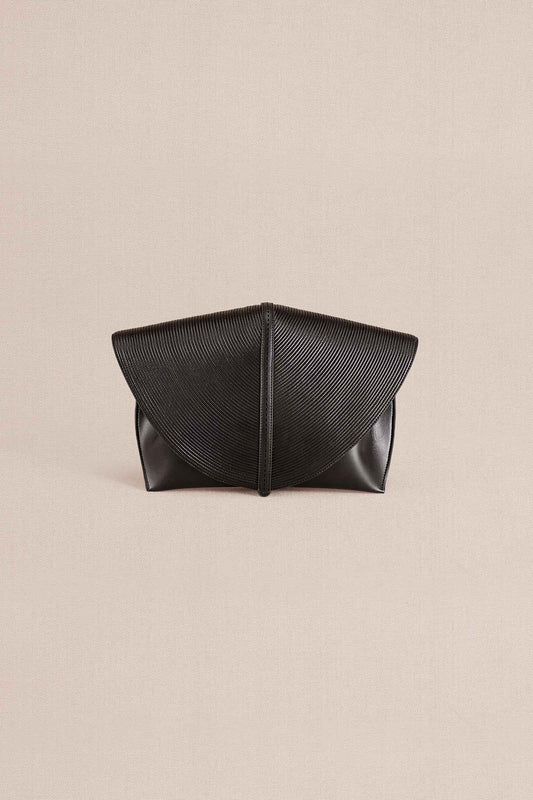 Faux Leather Myah Clutch – Black