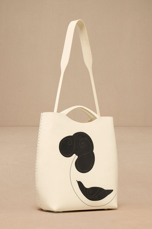 Faux Leather Dilmeet Tote Bag – Ivory