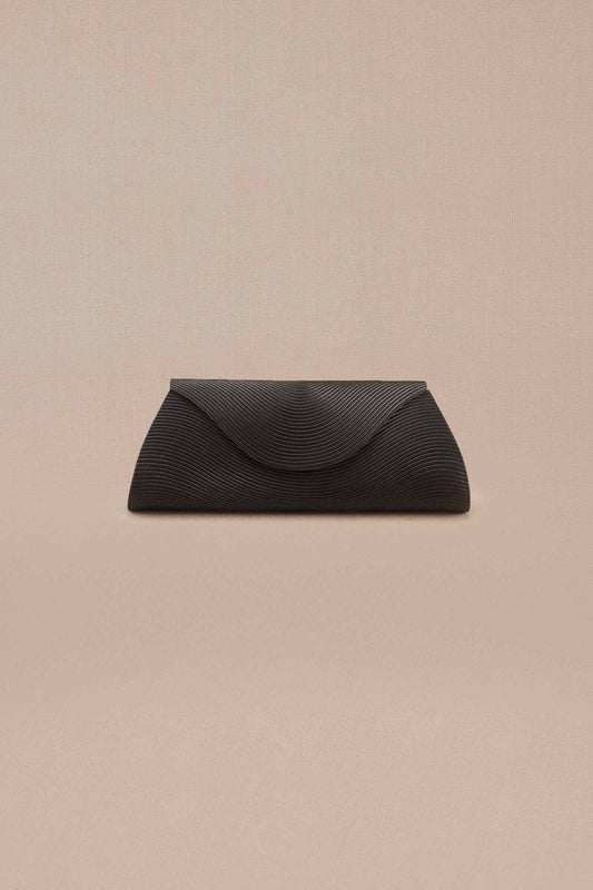 Faux Leather Ida Clutch – Black