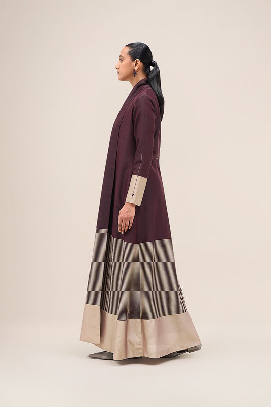 Chanderi Aziza Abaya Set – Red