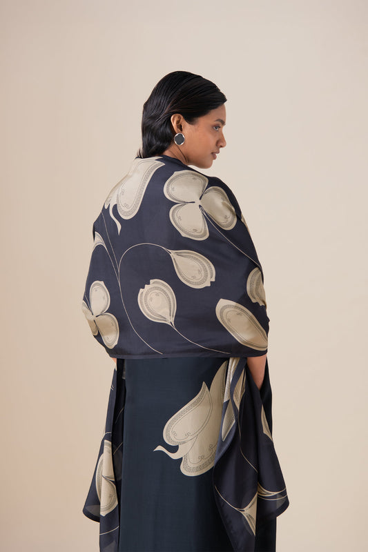 Silk Kanza Scarf – Black