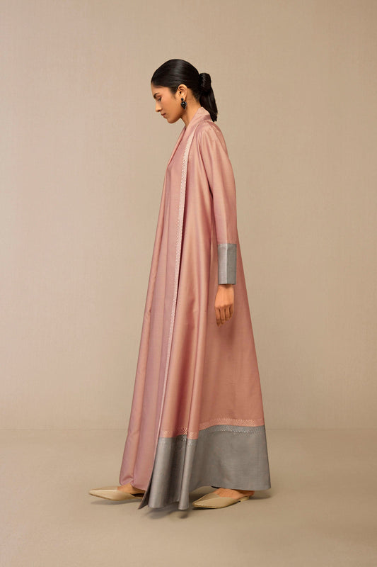 Chanderi Suhoor Abaya Set – Pink