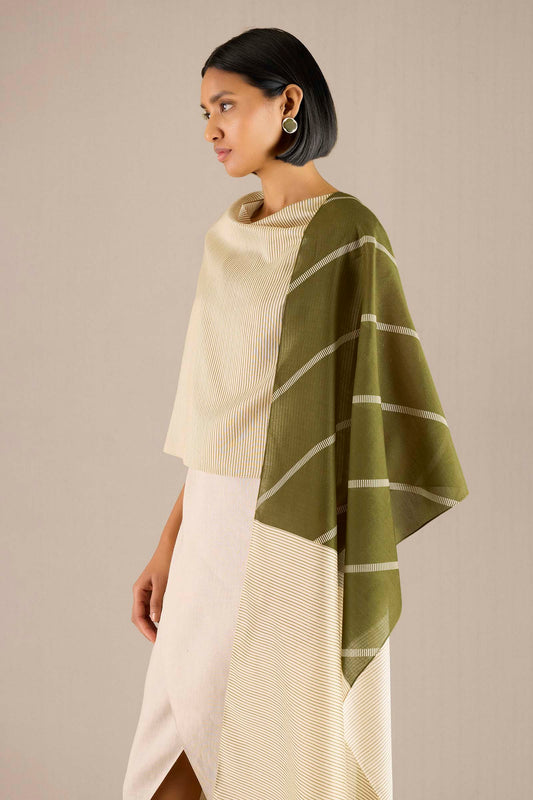 Chanderi Tiya Scarf – Green