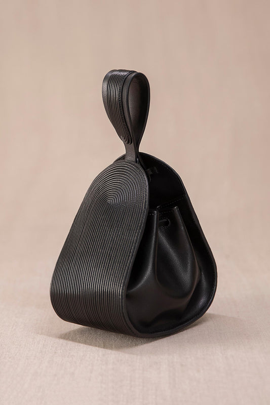 Faux Leather Nésara Bucket Bag – Black