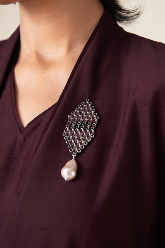 Silk Rahma Abaya Set – Red