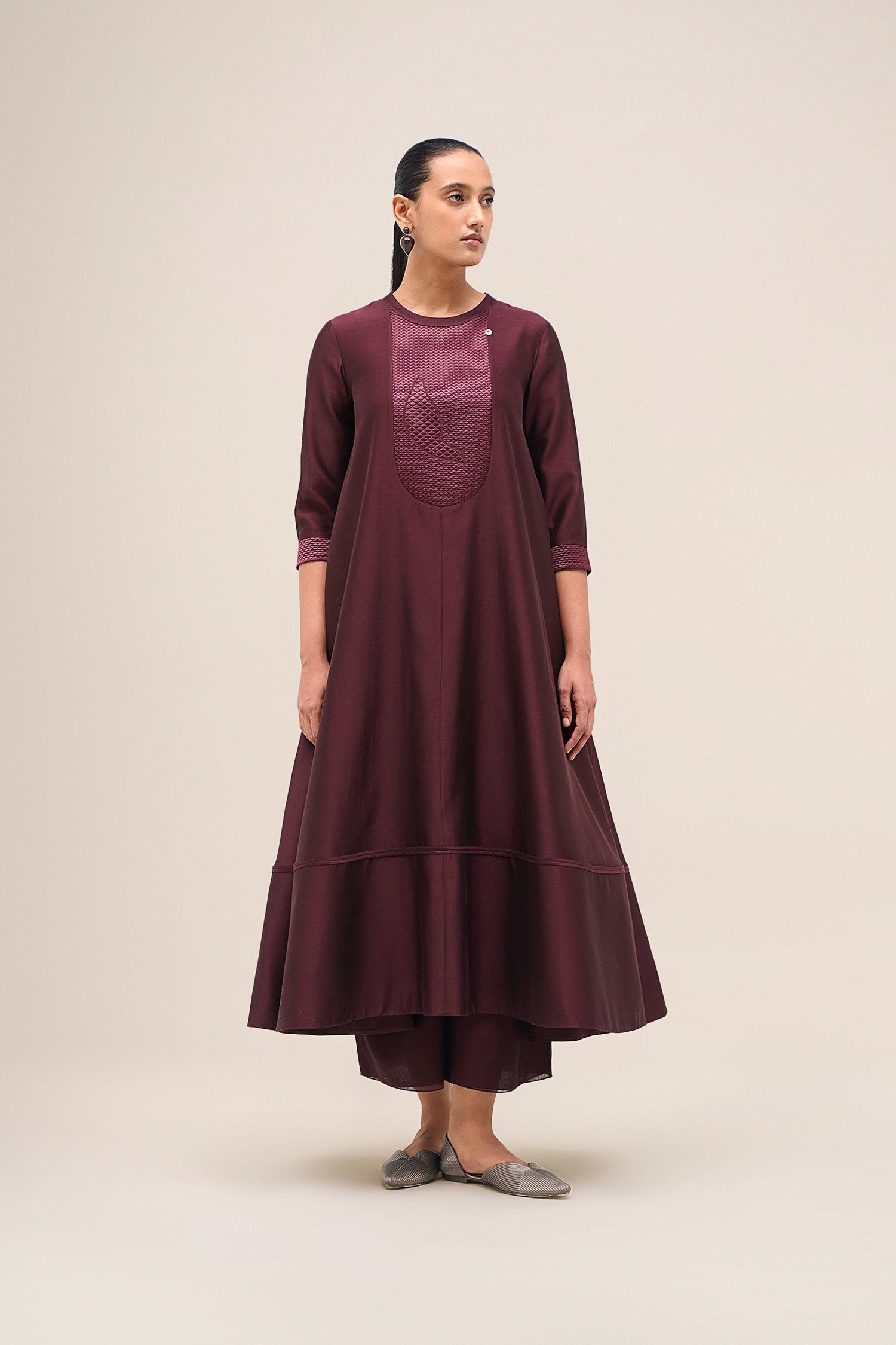  Chanderi Kainaz Kurta Set – Red