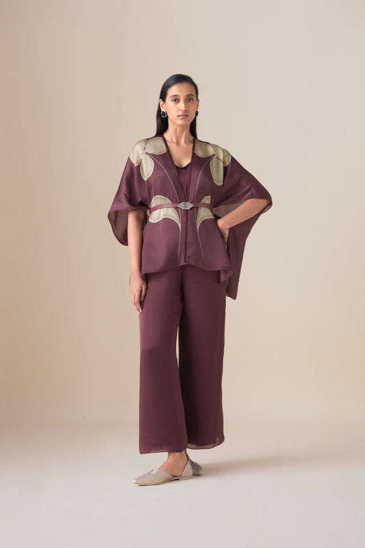 Organza Veya Cape Set – Pink