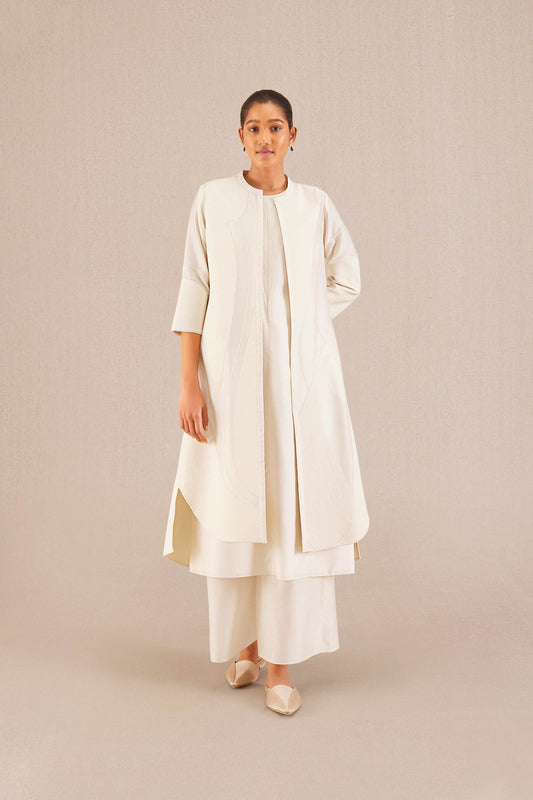 Afza Jacket Set - Ivory