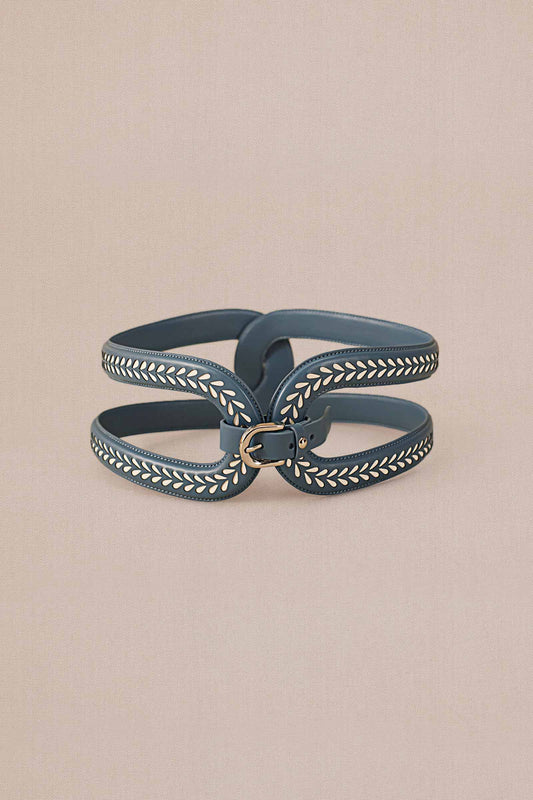 Faux Leather Adara Belt – Blue