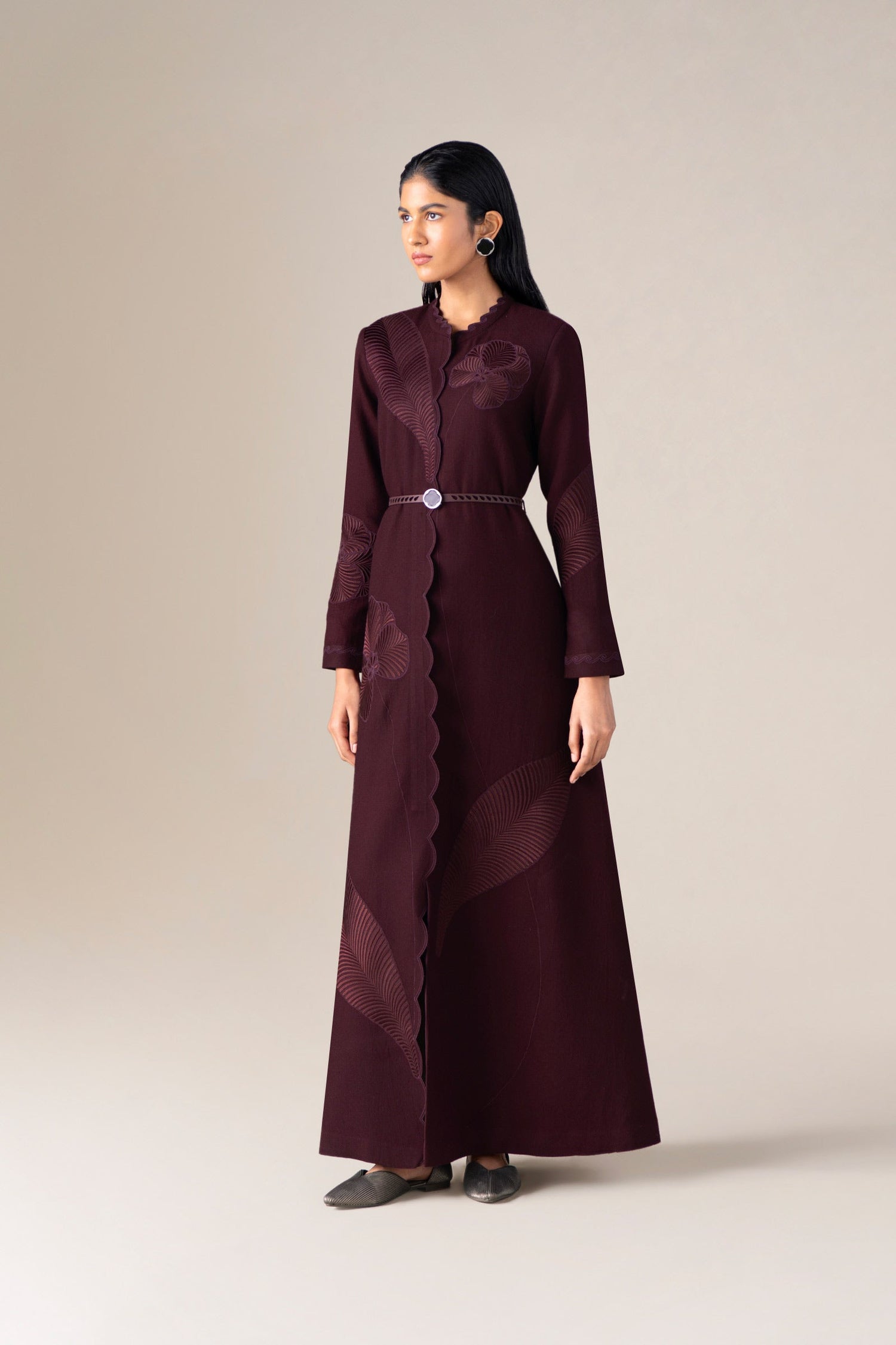  Wool Nahid Abaya Set – Red